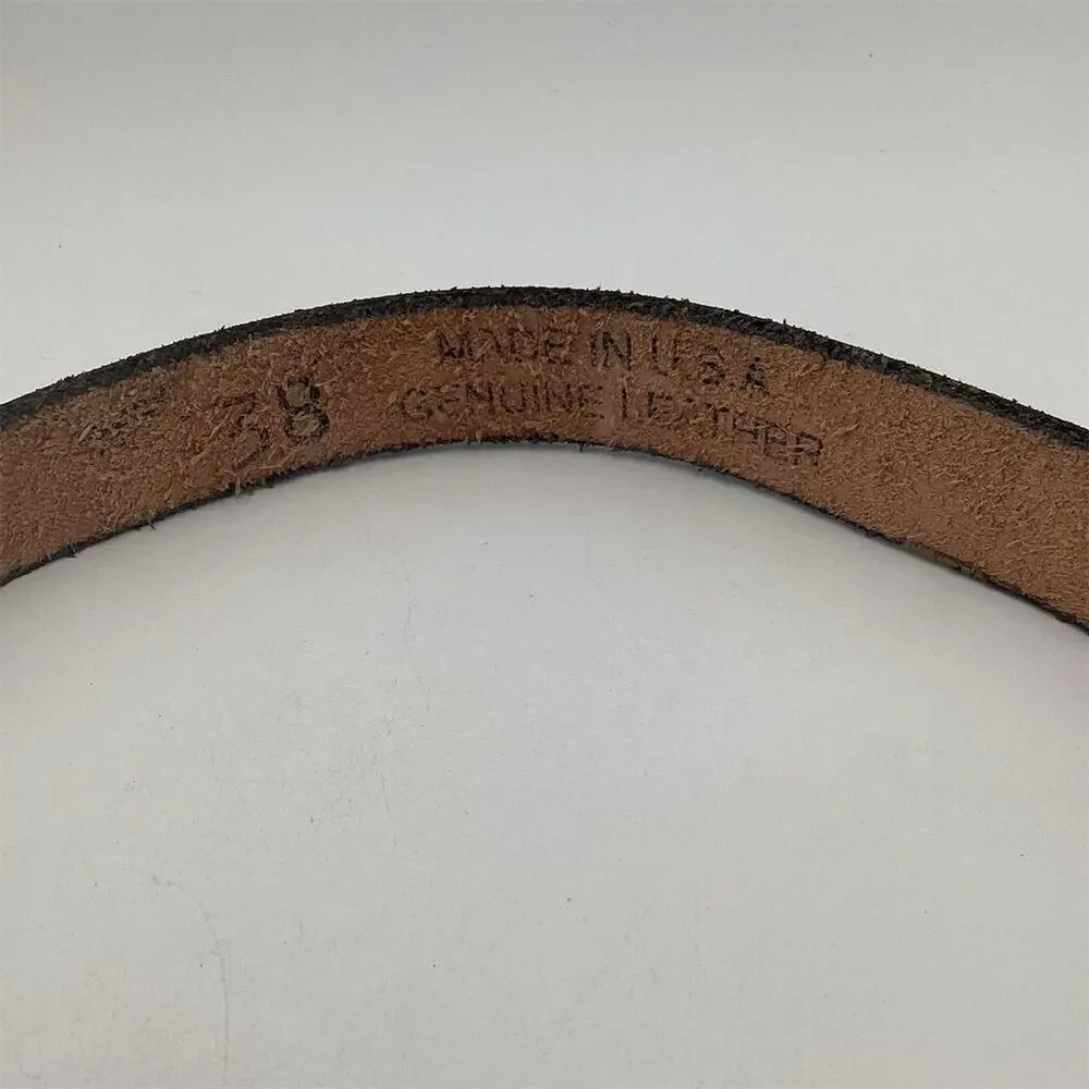 Men's Western Eagle Brown Leather Belt‎ Size 38 Buckle Accents
